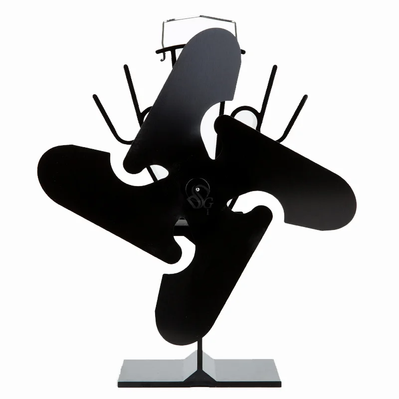 Энергосберегающий тепловой вентилятор 16% 4 Лопастной черный алюминиевый для