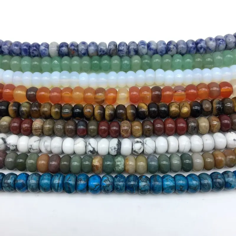 12 цветов BEADZTALK разноцветные каменные бусины 5x8 мм Rondelle Wheel Abacus Bead Howlite оникс