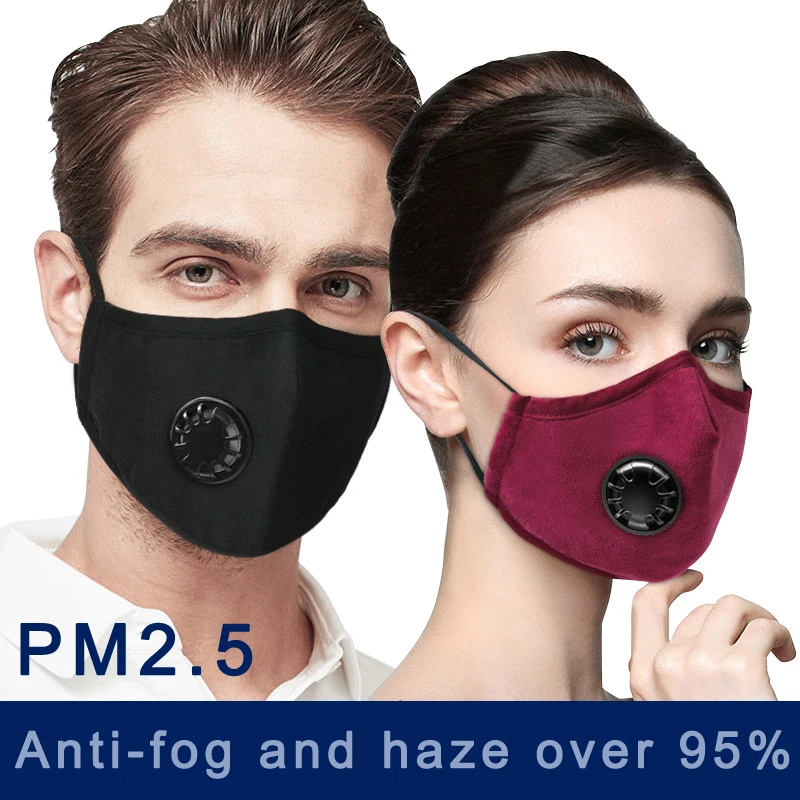 PM2.5 анти-хлопковая маска, дышащая маска для рта, фильтр с активированным углем, респиратор, муфельная маска для лица, противотуманная маска