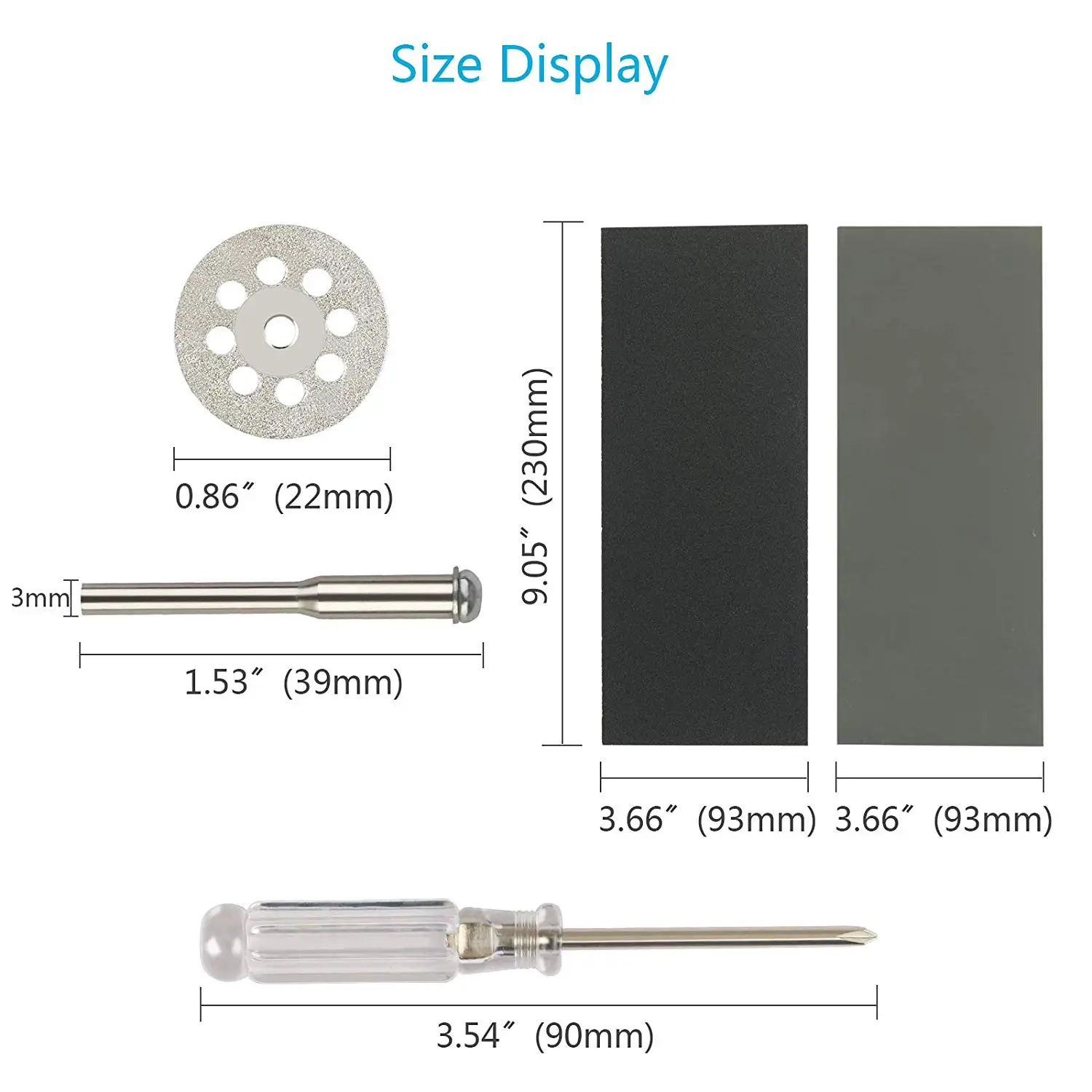 METABLE 1SET Diamond Cutting Wheel Cut Off Discs Rotary Tool Blades Mandrel Screwdriver and Sheets Sandpaper for wood | Дом и сад