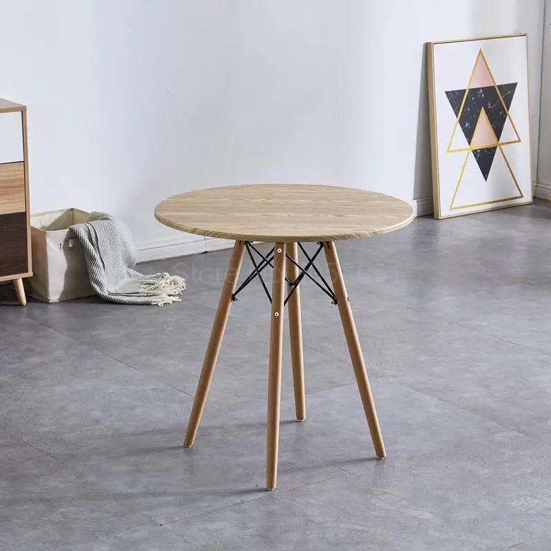 Nordic table small square table small apartment table simple solid wood casual coffee table and chairs combination - Цвет: 80cm   10