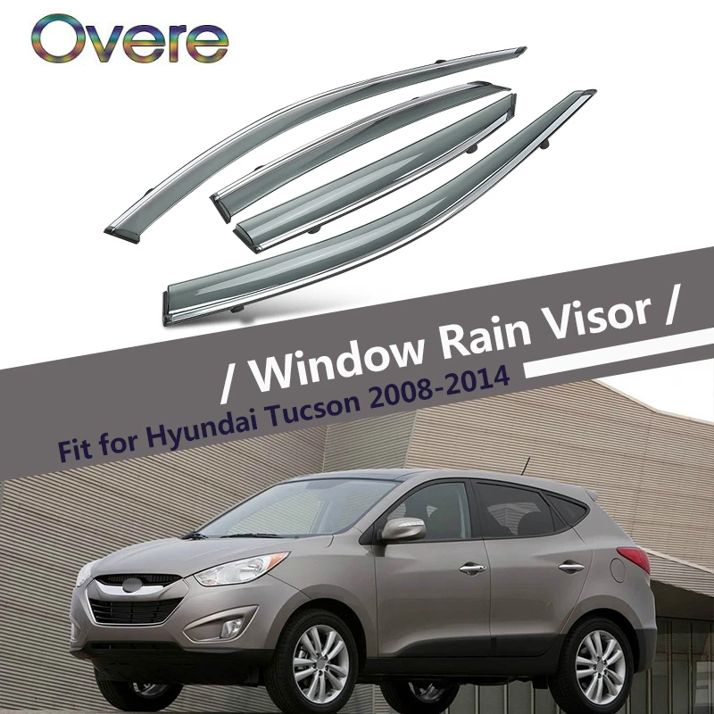 Overe 4 шт/1 Набор Дымовое окно дождевой козырек для Hyundai Tucson 2008 2010 2011 2012 2013 2014 навесы