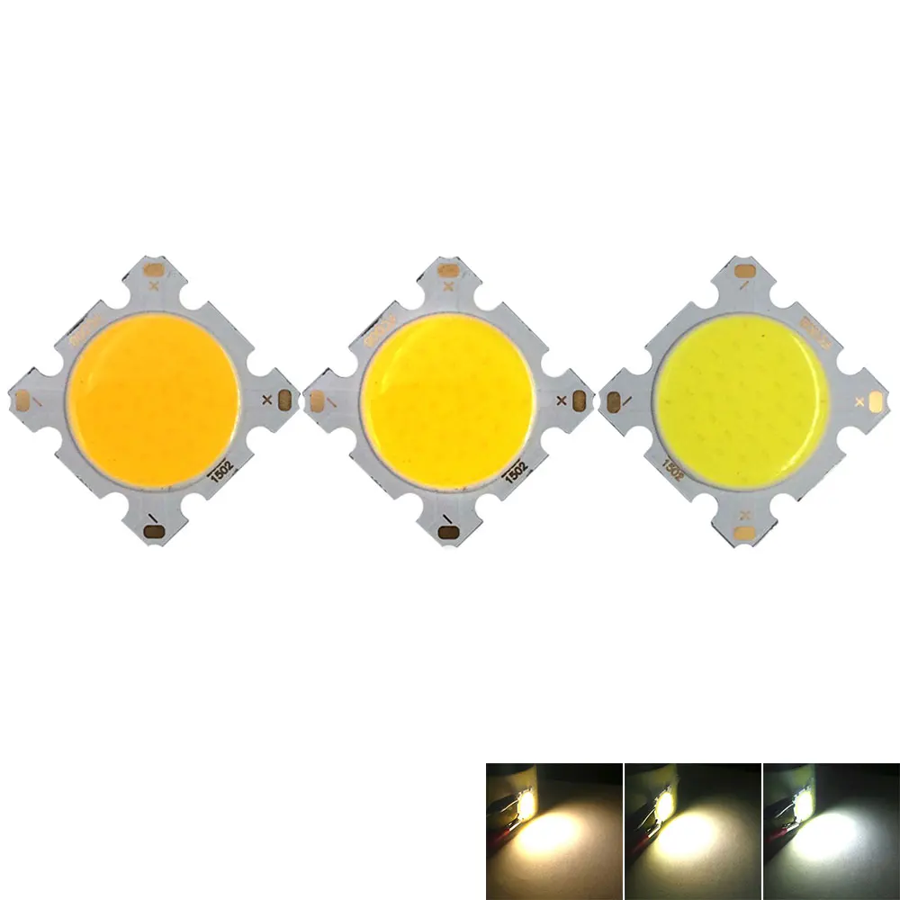 Фото Квадратный закругленный чип COB светодиодный источник света 28 мм 10 Вт 20 30 В 15 45