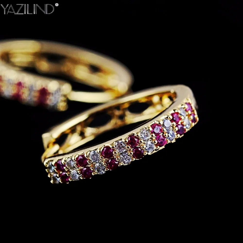 Gold Color Pave Colors Zirconia CZ Small Circles Huggies Hoop Earrings For Children Girls Baby Kids Jewelry brinco pequeno Aros | Украшения