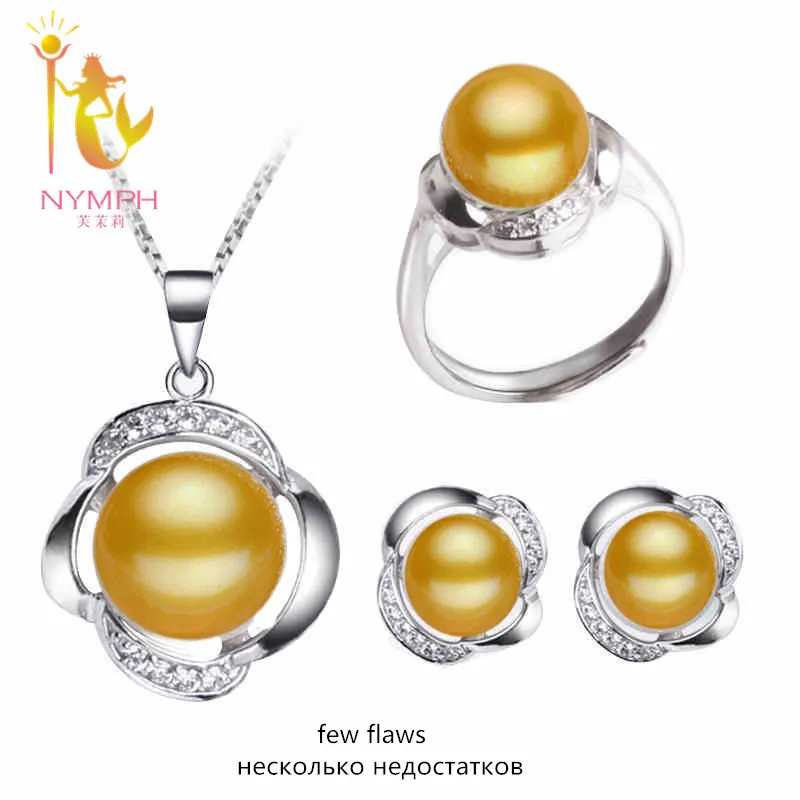 [NYMPH] комплект ювелирных украшений из натурального жемчуга ожерелье с подвеской и