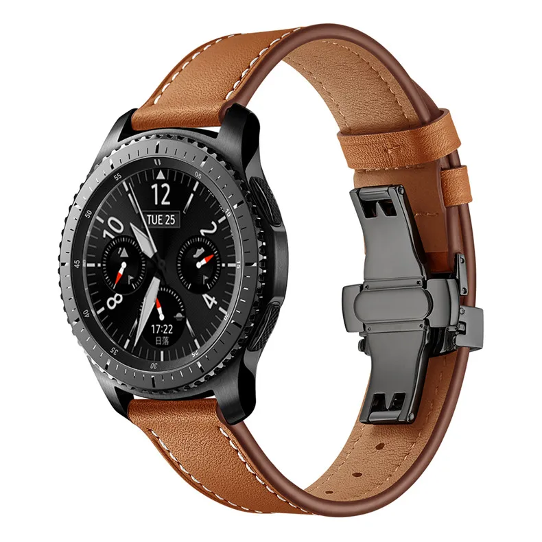 Кожаный ремешок для samsung gear S3 Frontier/классический ремешок для часов Galaxy watch 46 мм Браслет Смарт-часы аксессуары 22 мм ремешок для часов