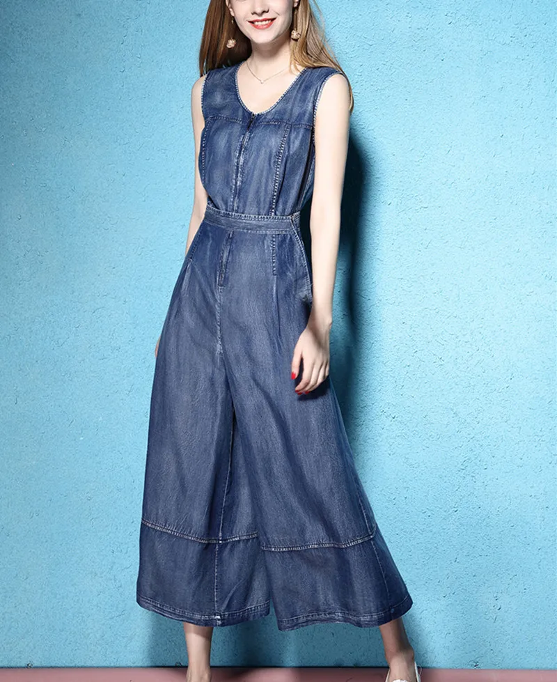 Женские джинсовые костюмы комбинезоны Лето 2017 сексуальные элегантные без