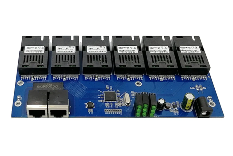 10/100M 2 RJ45 6 155 м SC волокно Порты и разъёмы Fast Ethernet конвертер 20 км Ethernet волоконно-оптический медиа конвертер PCBA