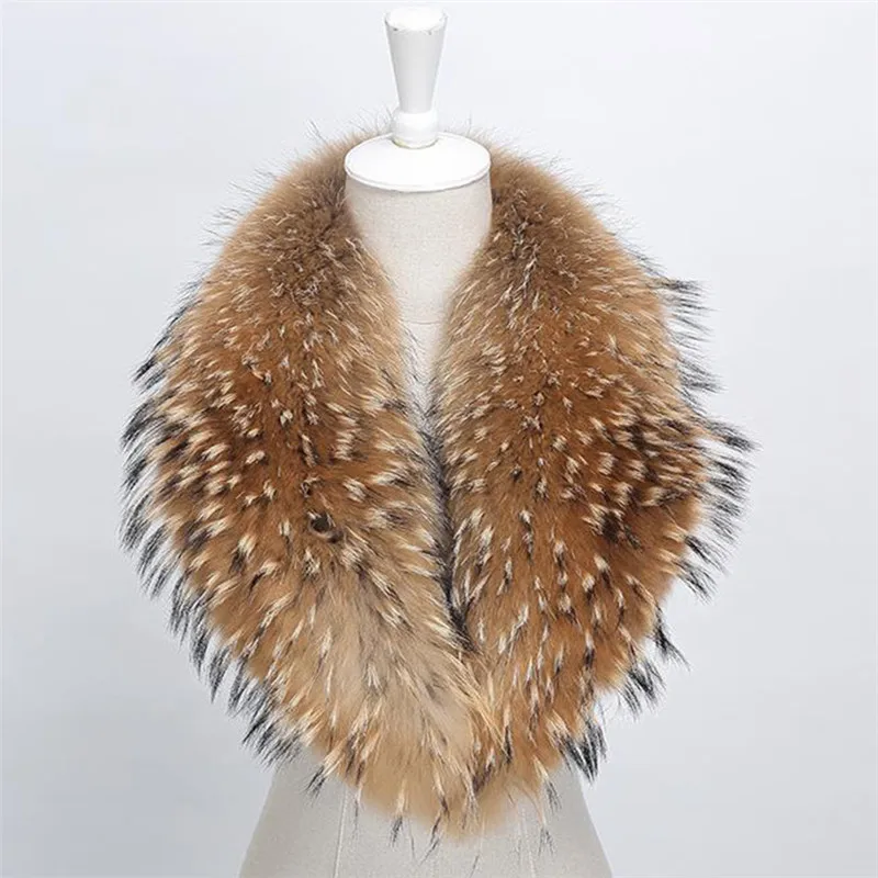 Женский шарф с воротником из 100% натуральной кожи енота модный свитер шапка зима