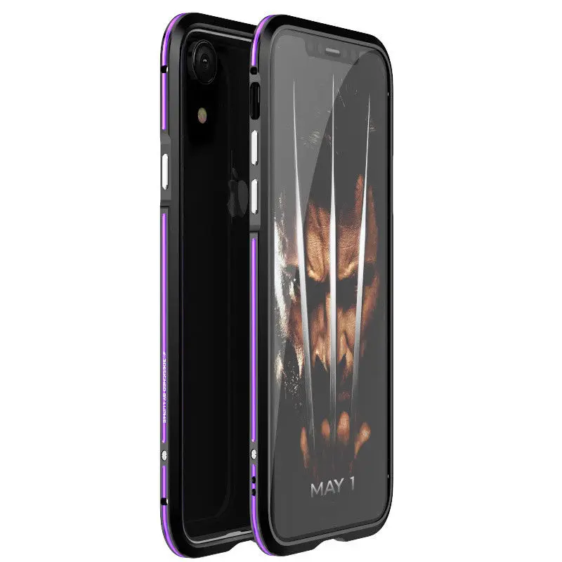Luphie металлический бампер чехол для iPhone XS MAX XR Роскошная алюминиевая рама Гибридный противоударный чехол для iPhone 8 7 Plus Funda Coque