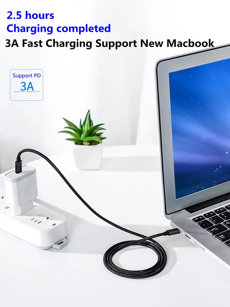 Кабель USB C type C PD 60 Вт для быстрой зарядки Macbook Pro для samsung S10 S9 huawei mate20 P30 PRO Xiaomi type c для освещения