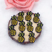 50pcslot flat back planar resin pineapple foods cabochons accessories about 12mm
