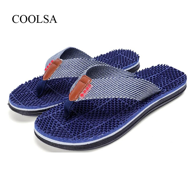COOLSA/мужские однотонные массажные Вьетнамки; мужские пляжные массажные шлепанцы для улицы; дышащие массажные шлепанцы на плоской подошве; ; Лидер продаж