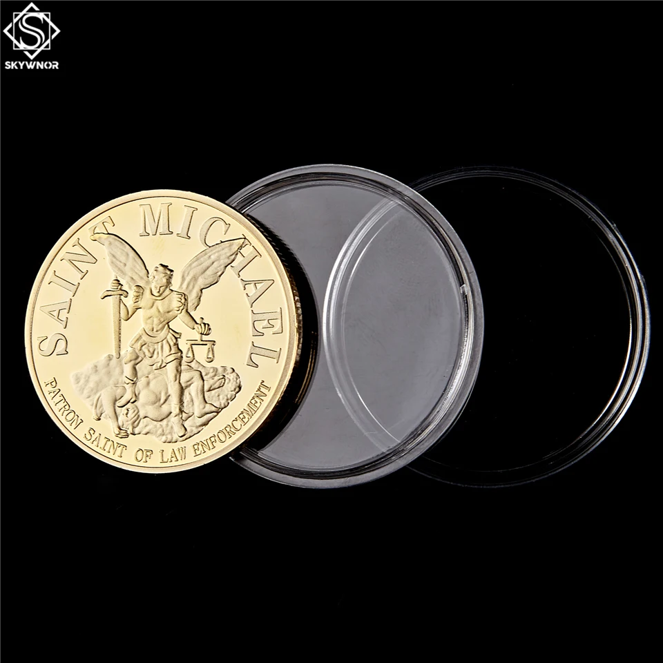 5 шт./лот США St Michael The Prayer Archangel Gold/Silver Token коллекционный набор монет оптовая