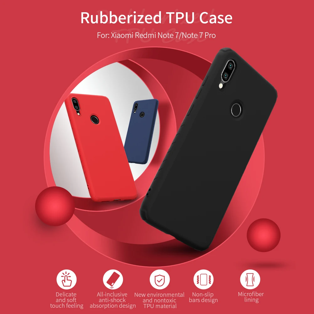 Чехол Nillkin из ТПУ для Xiaomi Redmi Note 7 и Pro силиконовая гладкая защитная задняя крышка