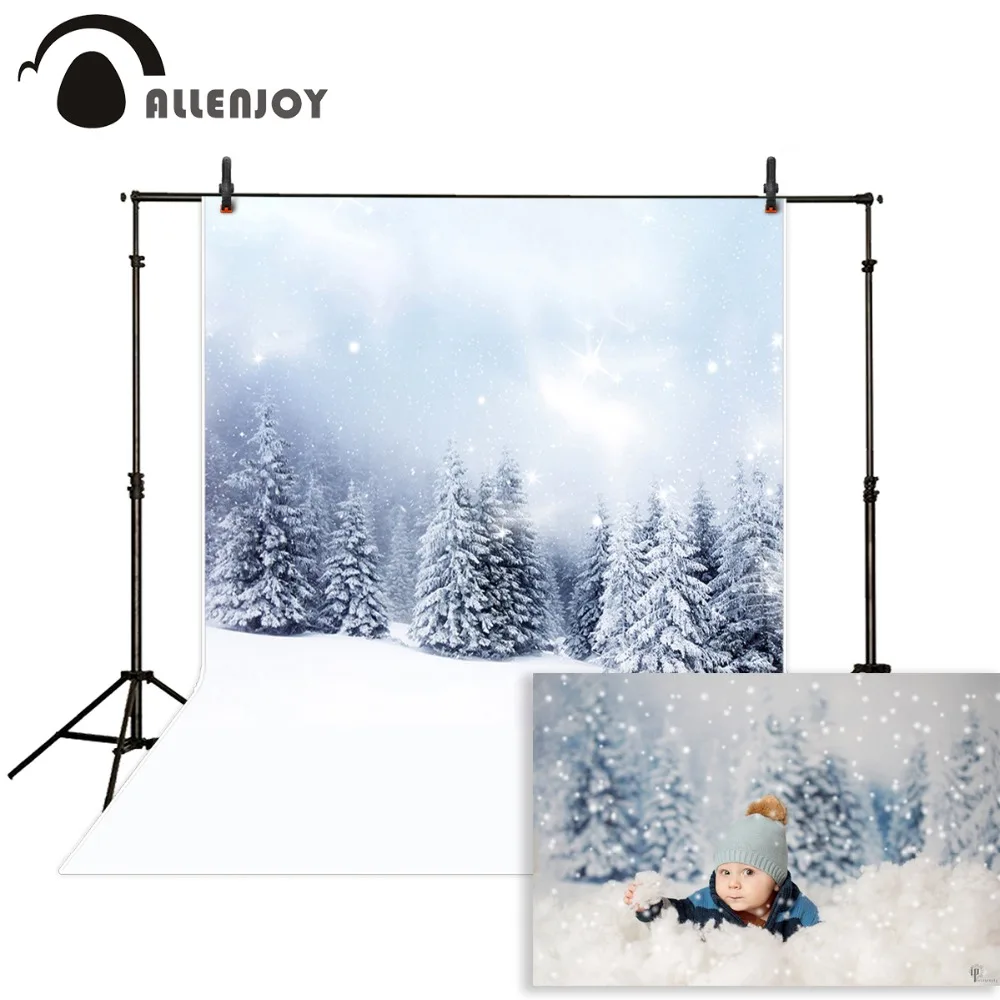 Allenjoy фон для фотосъемки Снежная зима холодная сосна боке фотостудии новый дизайн