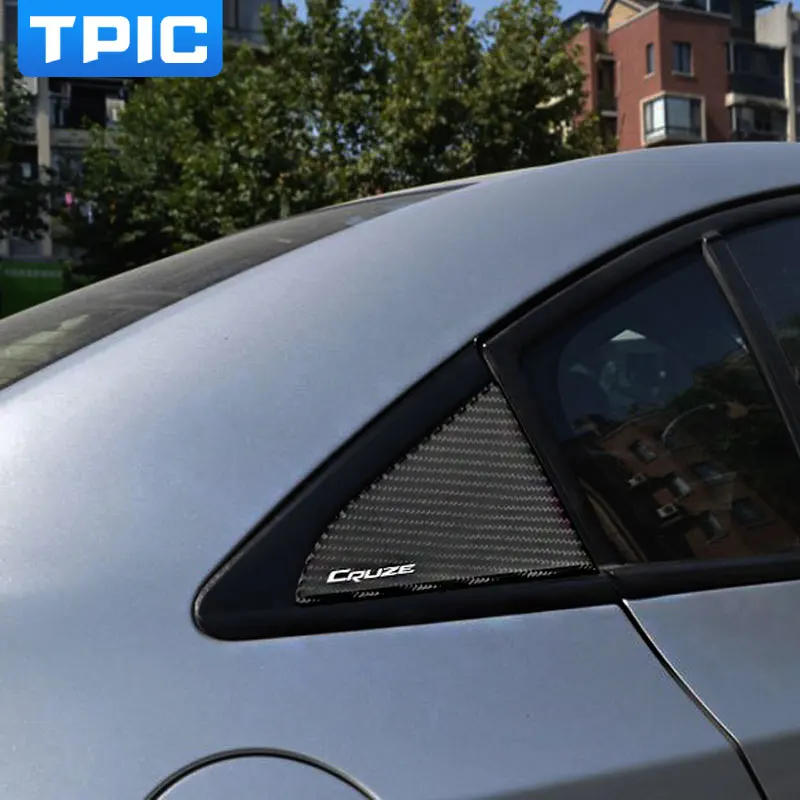 Наклейка TPIC для автомобильного задний треугольник окна из углеродного волокна