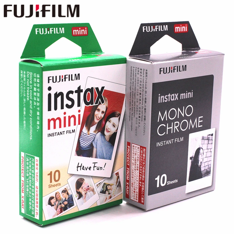 Fujifilm 10 листов Instax Mini моно хромированная + белая пленка Мгновенной Печати