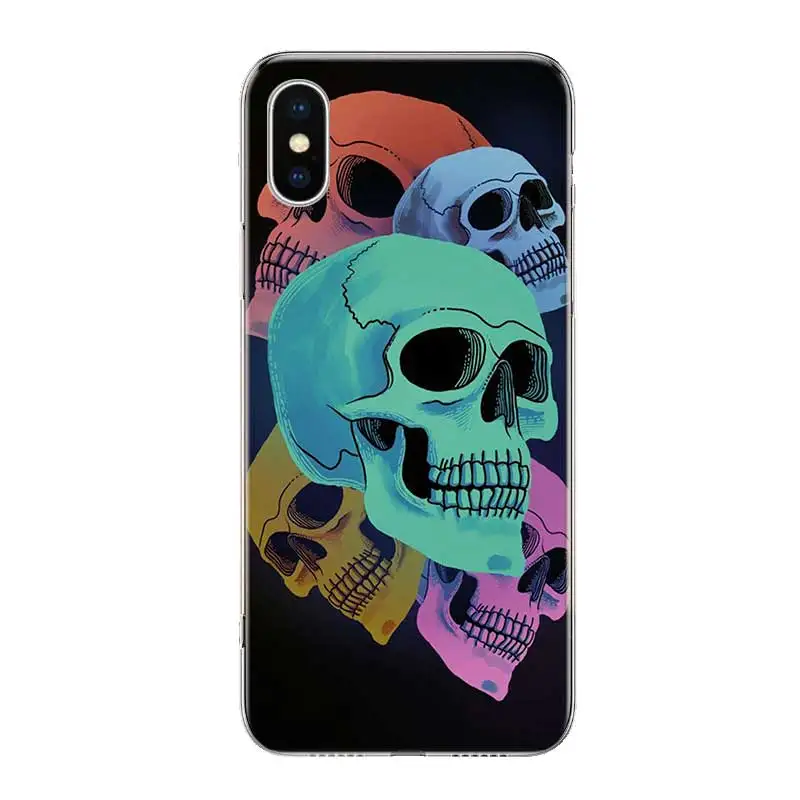 Силиконовый чехол с неоновым черепом для Apple iPhone 6 6S 7 8 Plus X 10 XS MAX XR 5 5S SE |