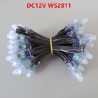 1000 шт. DC5V  DC12V WS2811 IC светодиодный модули строка светильник 12 мм полный Цвет IP68 открытый Водонепроницаемый рекламный светодиодный пиксельный модульный