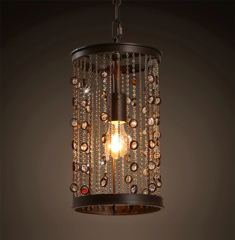 

Retro Vintage Loft American Country Tassel Pendant Lamp Kitchen Dinning Room Modern Home Decor Gem Chandelier Lighting Fixture