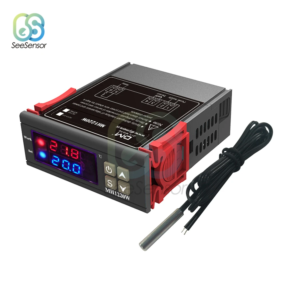 MH1220W DC 12V 72V AC 110V 220V 10A двойной дисплей цифровой регулятор температуры Термостат