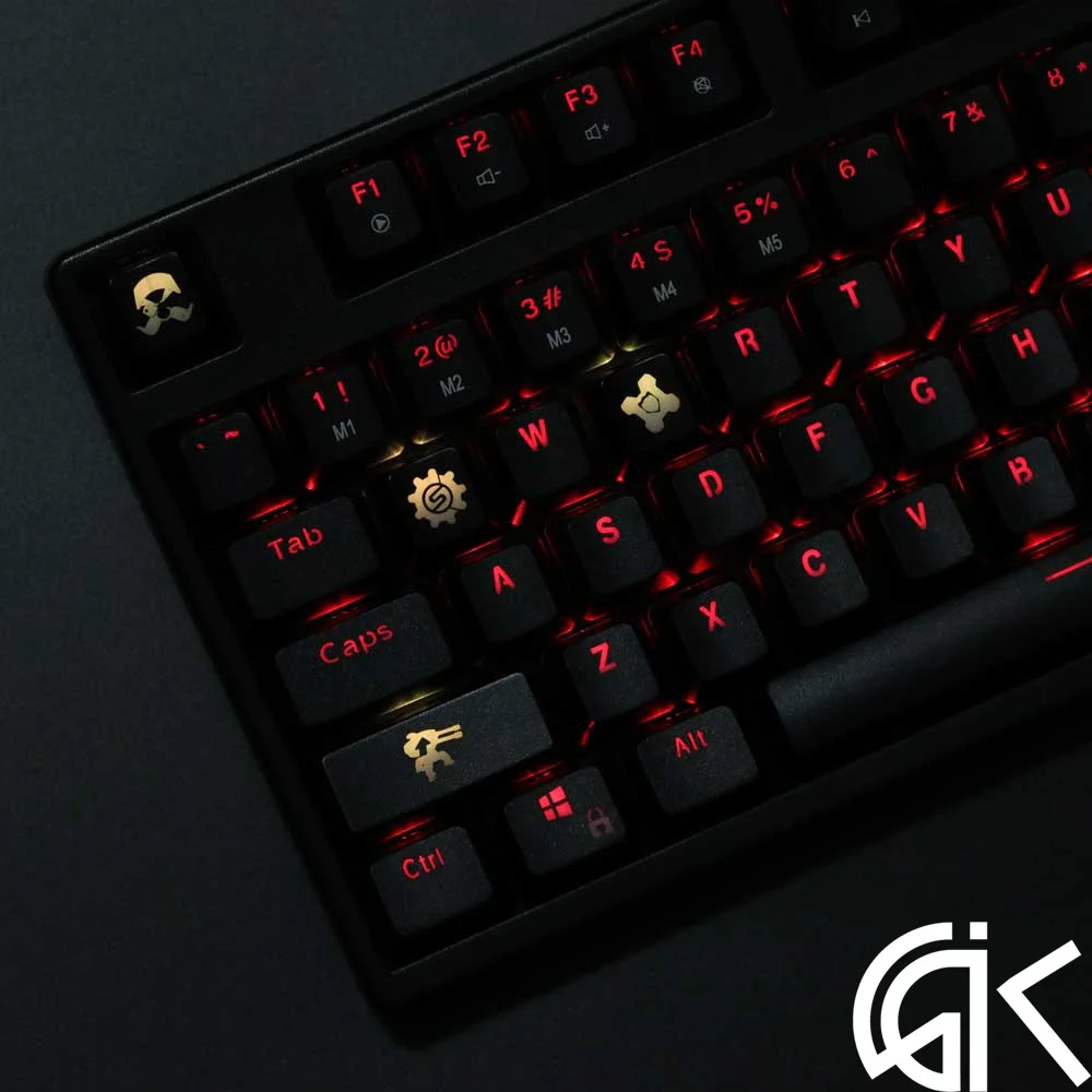 4 шт./компл. keysets подсветка OW ключ Шапки из АБС-пластика с гравировкой клавиши блеск-через для патруля gamer механическая клавиатура ANSI черный