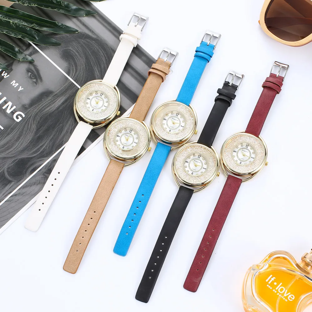 Женские наручные часы Reloj Mujer Shangmeimk 2018 кожаные с бриллиантами женские кристаллами