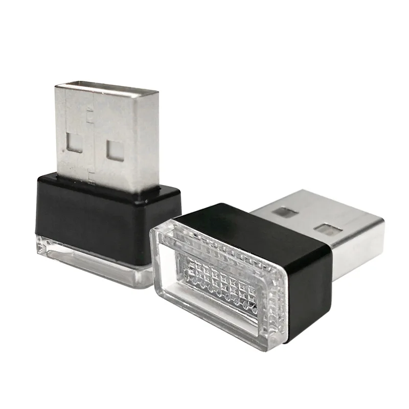 Автомобильный атмосферный свет светодиодный мини USB прикуриватель декоративные огни лампы