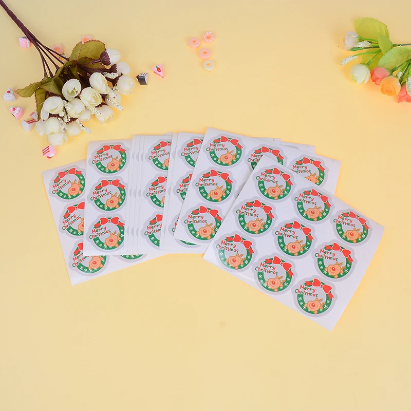 90pcs/10sheets Diy Scrapbooking Label Seal Hand Account Sticker Stationery Merry Christmasi Paper Stickers Diary Decoration | Канцтовары
