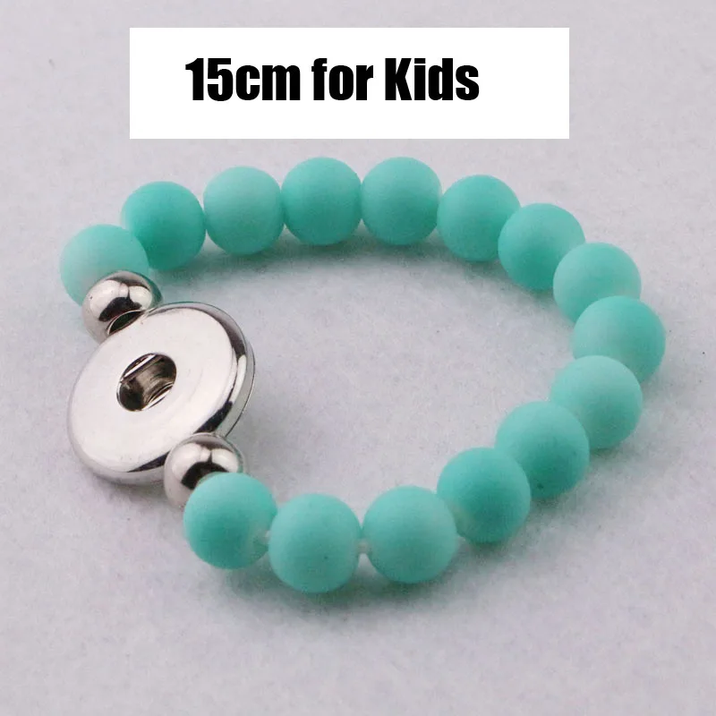 Новые модные синие эластичные браслеты 8 мм с бусинами и металлическими кнопками