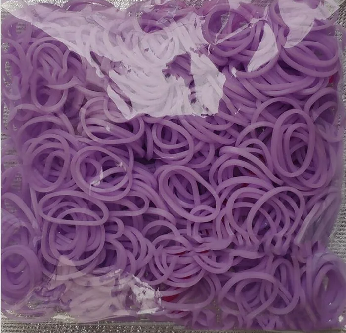 Jelly purple 600 шт эластичные разноцветные резиновые ткацкие браслеты крючок для браслетов DIY детский игрушечный браслет домашний браслет для женщин - Окраска металла: Jelly purple