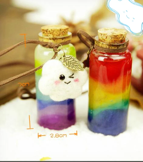 Стеклянная бутылка ватный Войлок набор для рукоделия Радужный ремесло поставка