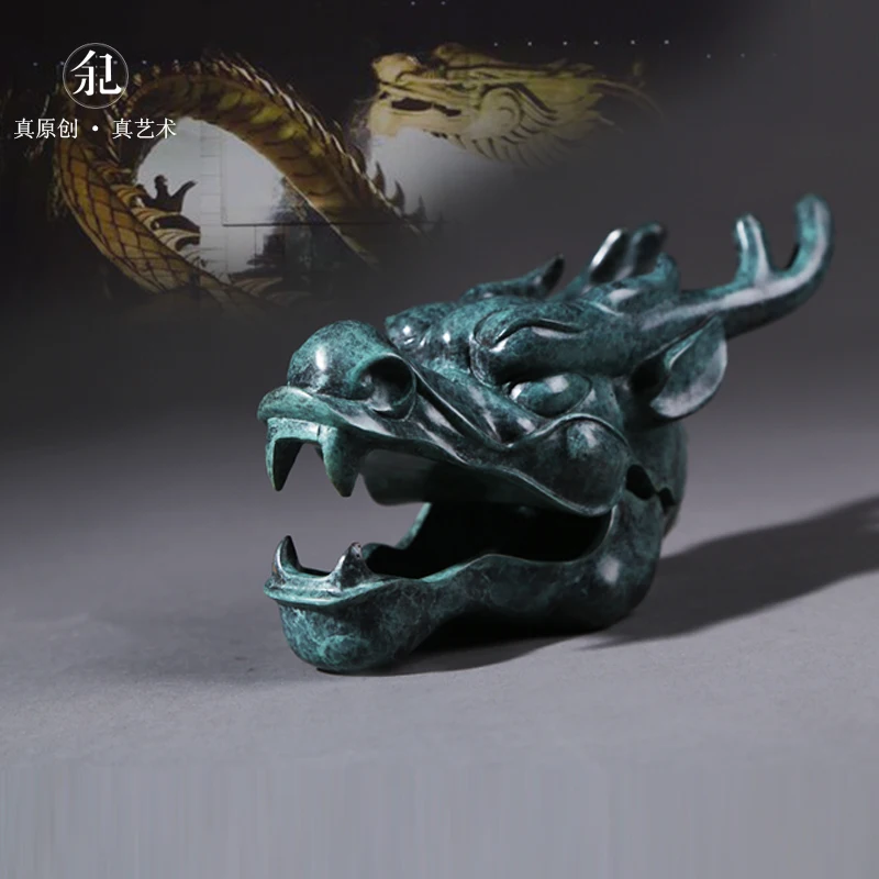 

Feng Shui Metal Crafts Home Decoration Chinese Copper/Bronze Carved Dragon's Head Figurine/ Dragon Statue