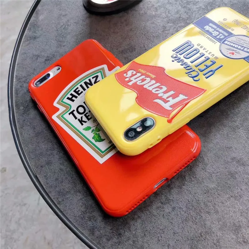 GYKZ модный томатный кетчуп французский горчичный чехол для телефона iPhone XS MAX X XR 7 8 6