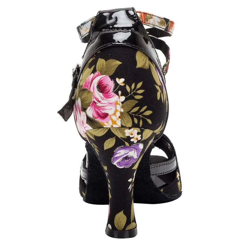 Туфли женские из лакированной кожи размер США 4-12 с цветами каблук высотой 7 см