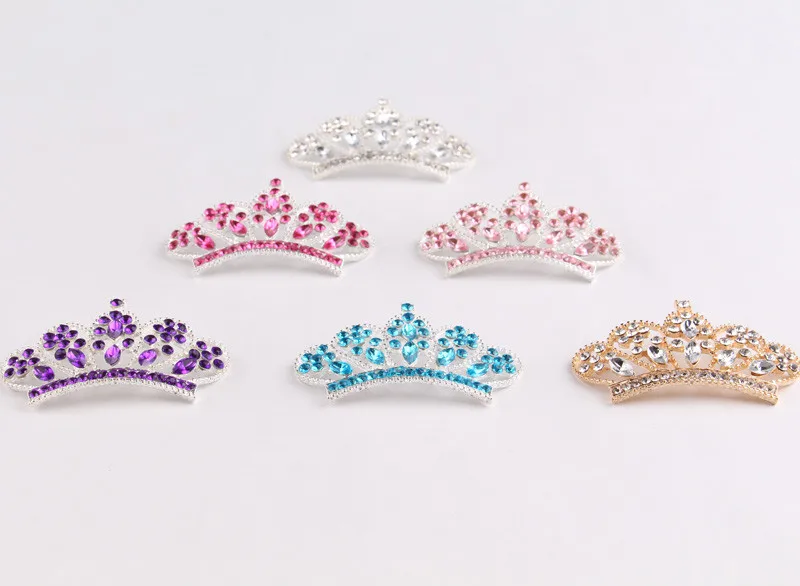 Nishine 5 шт. Diy Bling сплав Корона кнопка для девочек женщин головная повязка Свадебная вечеринка невесты головные уборы кнопки для украшения волос