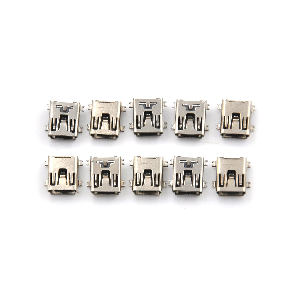 10 шт./лот 5pin мини USB разъем Seat Jack Usb Четыре ножки 5P вставки Plate Mini