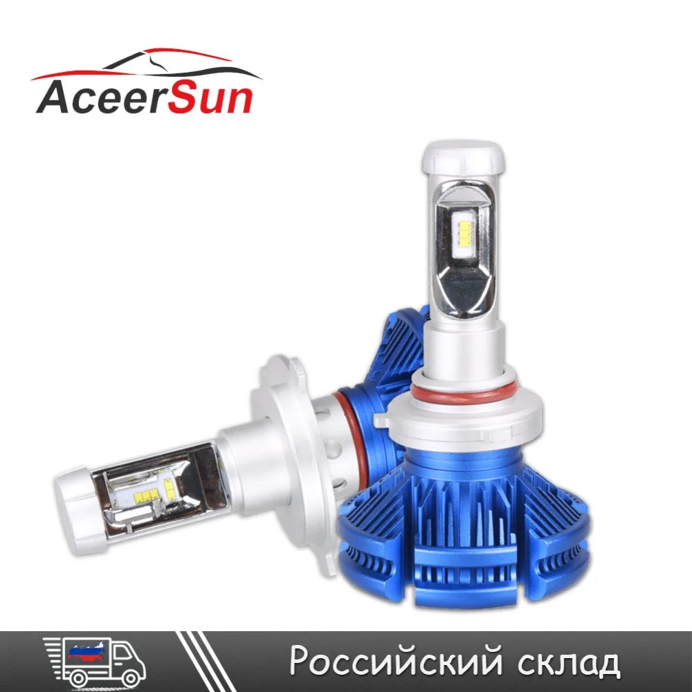 Aceersun светодиодный фар автомобиля H4 H7 H11 H1 зэс 9005 HB3 9006 HB4 9012 H3 лампы для автомобилей