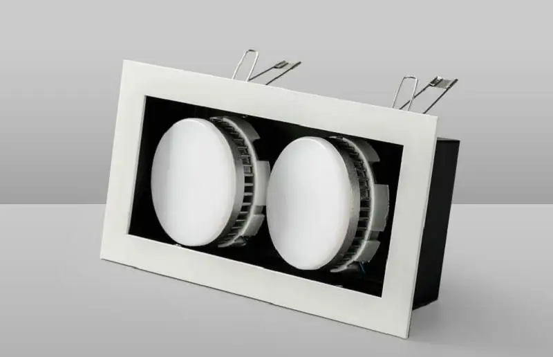 Белый или черный двойной квадратный Встраиваемый светодиодный точечный