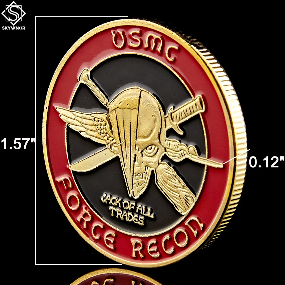5 шт. США ВЫЗОВ МОНЕТА морская пехота морской пехоты Usmc сила Рекон Военная Золотая