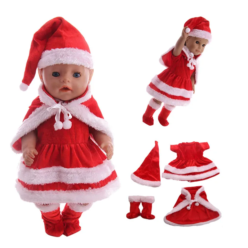 Luckydoll 4 шт. модные аксессуары для кукол Рождественская одежда подходит к кукле 43 см игрушки детский лучший подарок на праздник
