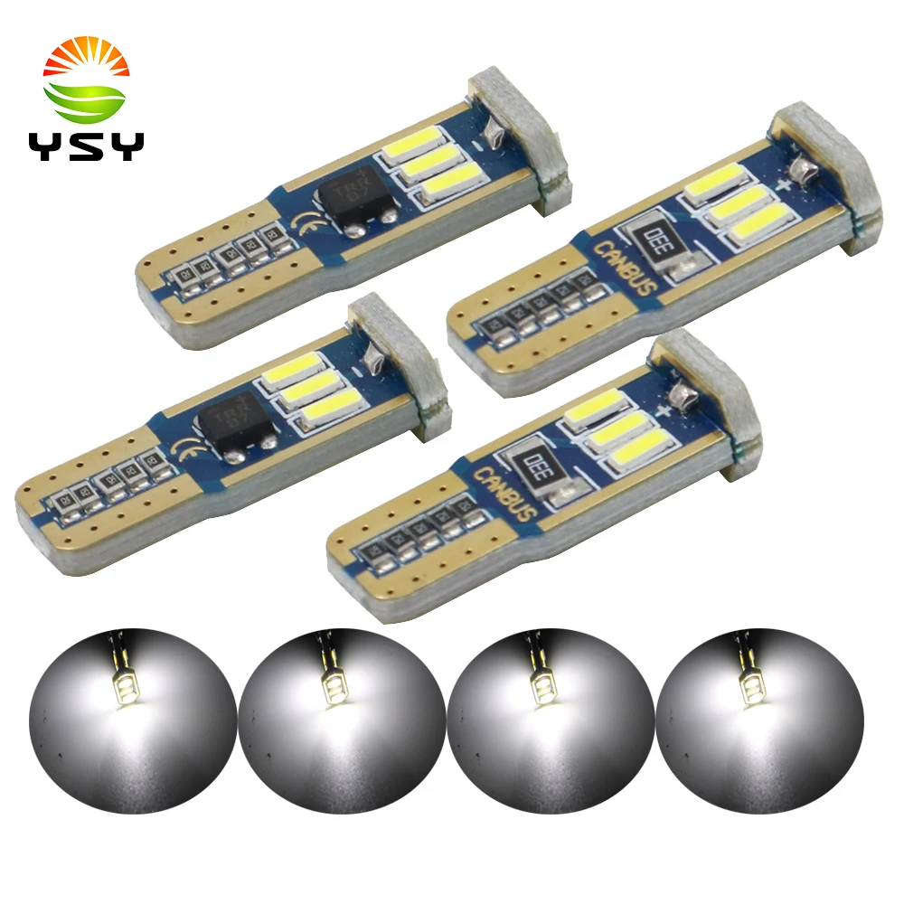 YSY 100x T10 W5W Светодиодная Лампа 194 9smd 4014 авто автомобиль t10 led 168 номерных знаков купол
