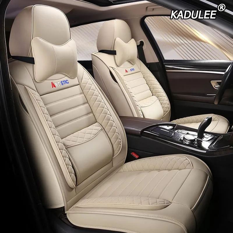 KADULEE кожаный чехол автокресла для mitsubishi pajero 4 2 sport outlander xl asx аксессуары lancer Чехлы для сидения автомобиля авто - Название цвета: Deluxe Edition