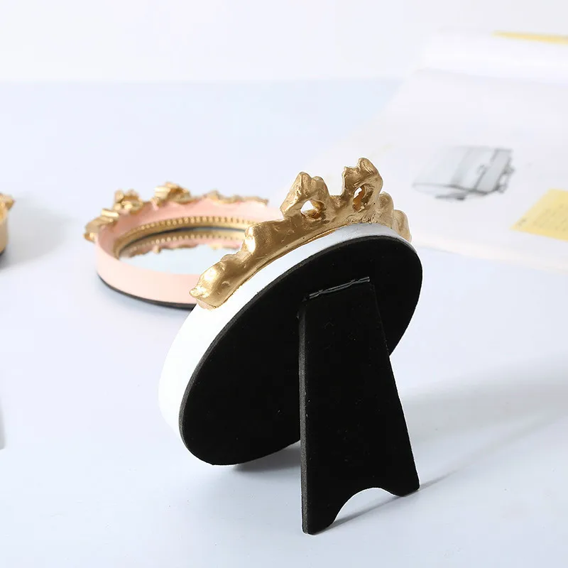 

Portable Resin Tray White Storage Trays Golden Mirror Dish Ring Food Sushi Trinket Plate Kitchen Organization Home Decoration