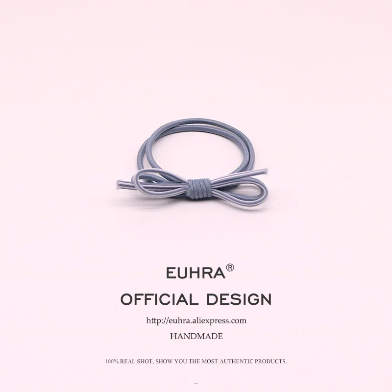 EUHRA 5 Colors Elastic Basic Simple Bow Two-Color Mixing For Women Hair Band Kid Children Rubber Band High Elasticity