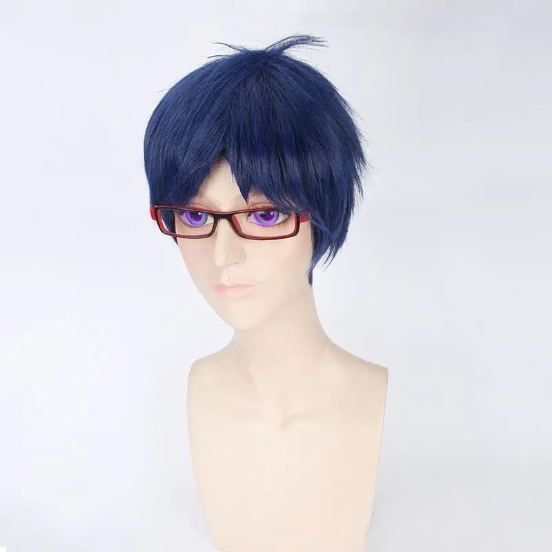 Бесплатно! Короткие Голубые парики для косплея райгазаки Рей мужские и женские