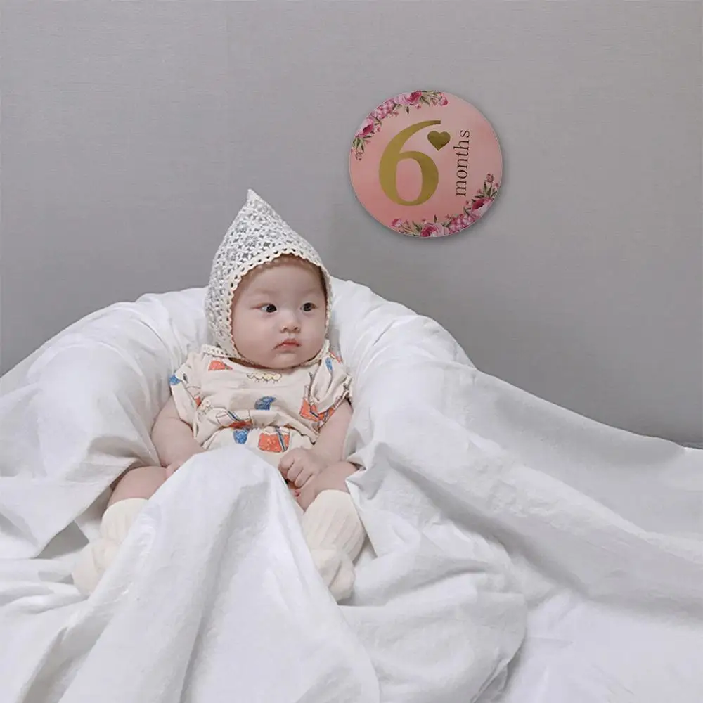 12 шт./компл. месяц Стикеры фон для детской фотосъемки с веху памяти на новорожденных памятная карточка номер реквизит для фотосессии аксессуары