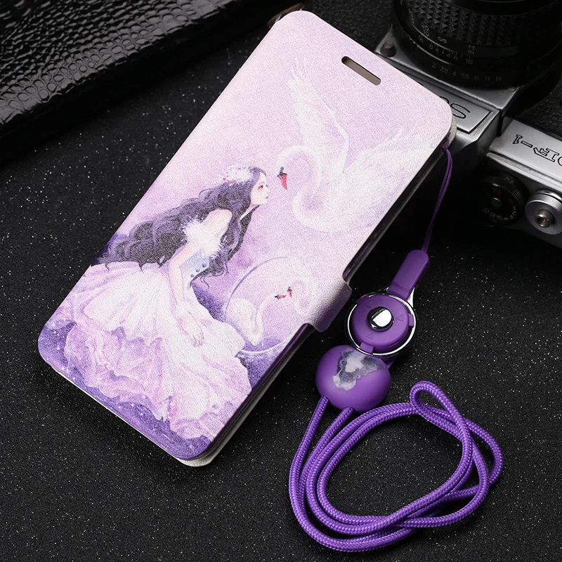 Ipngve из искусственной кожи шаблон печати Kickstand флип чехол для Meizu M6S случаях 5 7