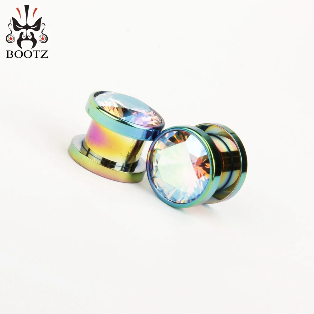 KUBOOZ, модные беруши из нержавеющей стали, пирсинг, тоннели, измерительные приборы, ювелирные изделия, драгоценные камни, расширитель для ушей, пара, распродажа